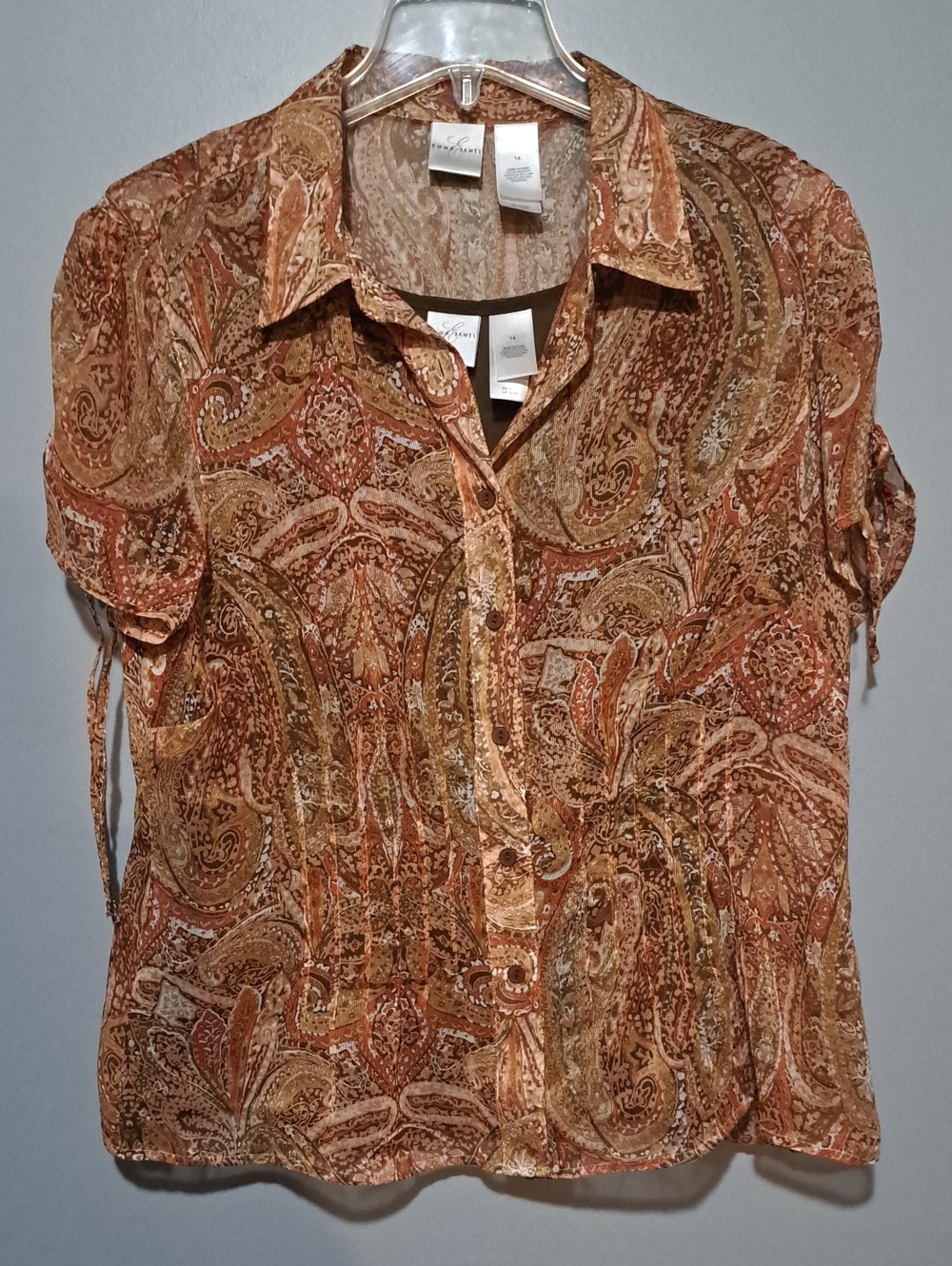 Emma James Paisley Vintage Y2K Button Down Shirt Whimsigothm Cottagecore Fairy